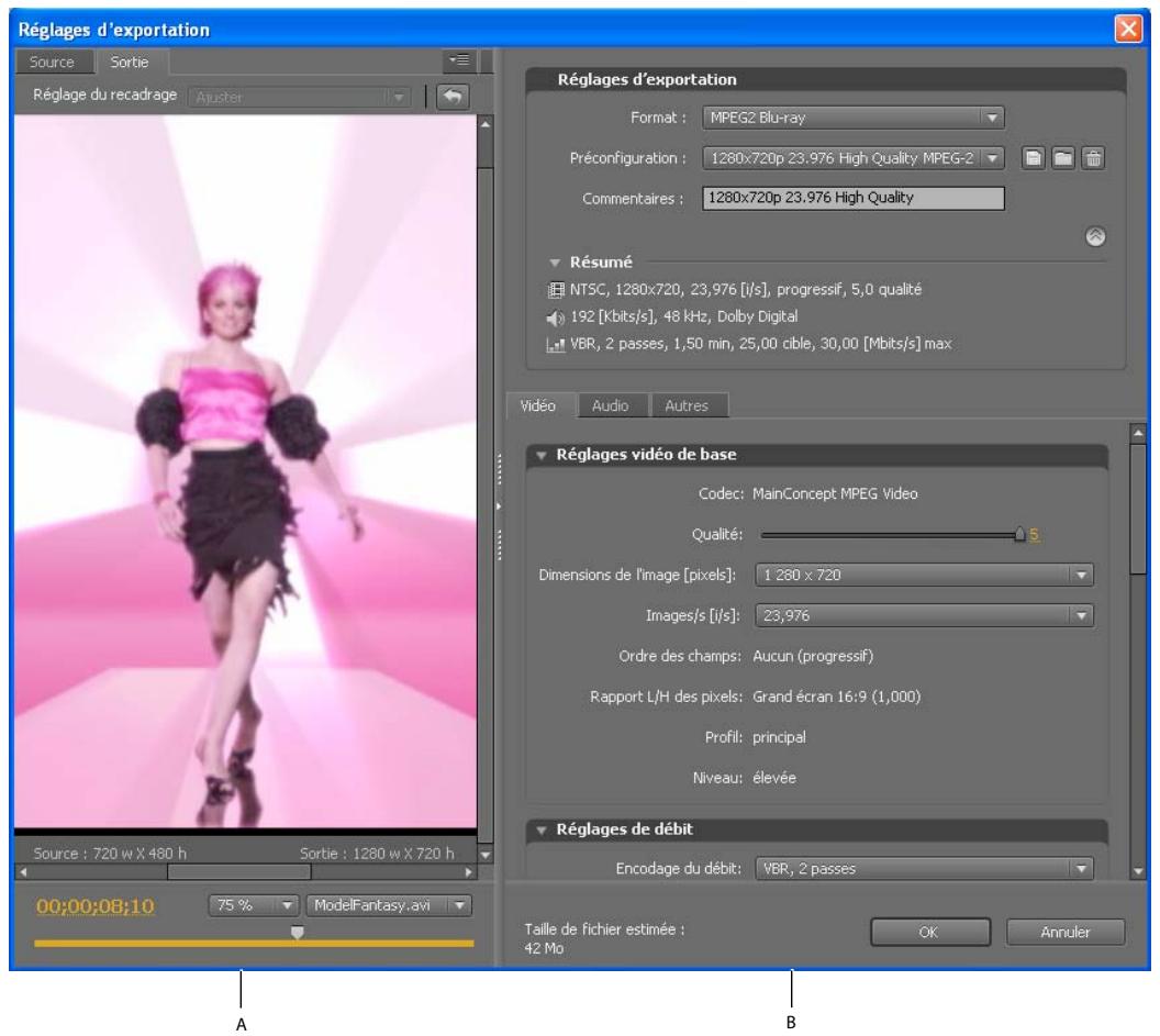 ADOBE ENCORE CS5 - A propos des préconfigurations de transcodage du projet - 1