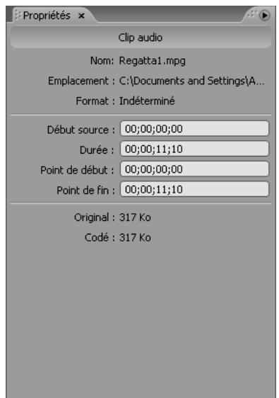 ADOBE ENCORE CS5 - Affichage des propriétés d'un clip - 1