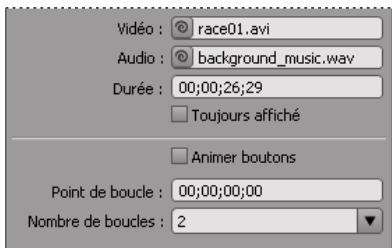 ADOBE ENCORE CS5 - A propos du temps d'affichage du menu et de la mise en boucle - 1