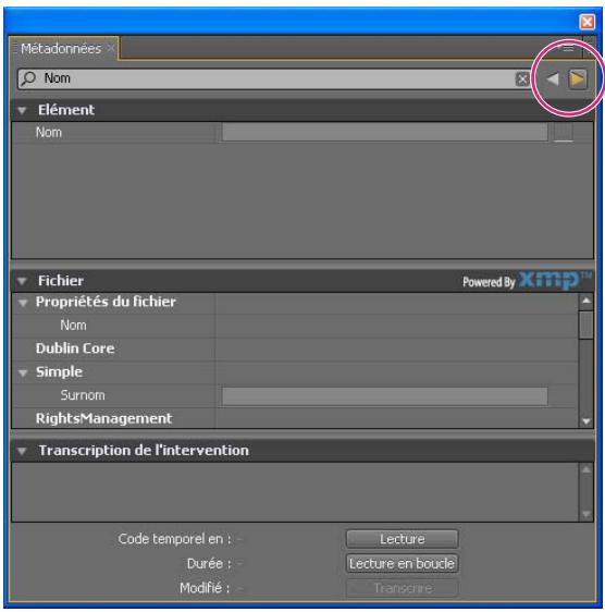 ADOBE ENCORE CS5 - Recherche de métadonnées XMP - 2