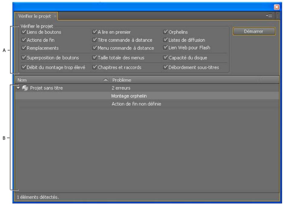 ADOBE ENCORE CS5 - Vérification d'un projet - 1
