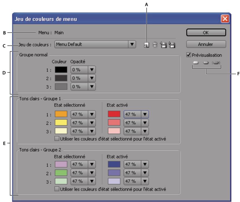 ADOBE ENCORE CS5 - A propos des jeux de couleurs pour les menus - 1