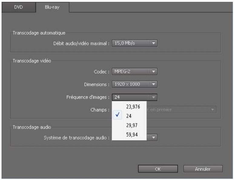 ADOBE ENCORE CS5 - Synchronisation des montages avec la fréquence d'images et les dimensions de l'élément - 1