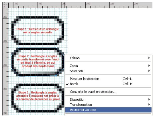 ADOBE FIREWORKS CS5 - Optimisation de la netteté des lignes - 3