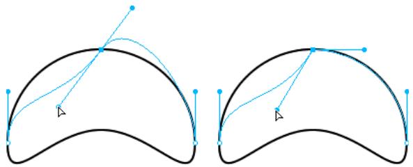 ADOBE FIREWORKS CS5 - Modification de la forme d'un segment de tracé de courbe - 3