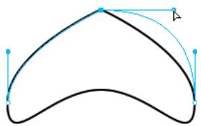 ADOBE FIREWORKS CS5 - Réglage de la poignée d'un point d'angle - 1