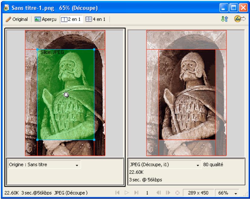ADOBE FIREWORKS CS5 - Aperçu et comparaison des paramètres d'optimisation - 2