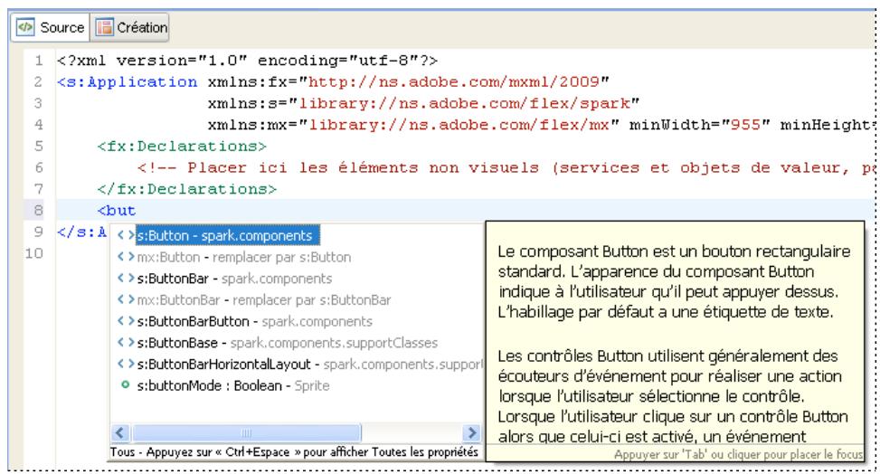 ADOBE FLASH BUILDER 4 - Indicateurs de code - 1