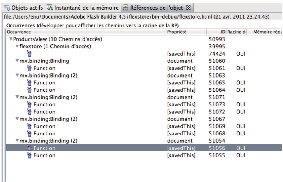 ADOBE FLASH BUILDER 4.7 - Vue Récérences de l'objet - 1
