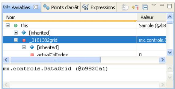 ADOBE FLASH BUILDER 4.7 - Vue Variables - 1