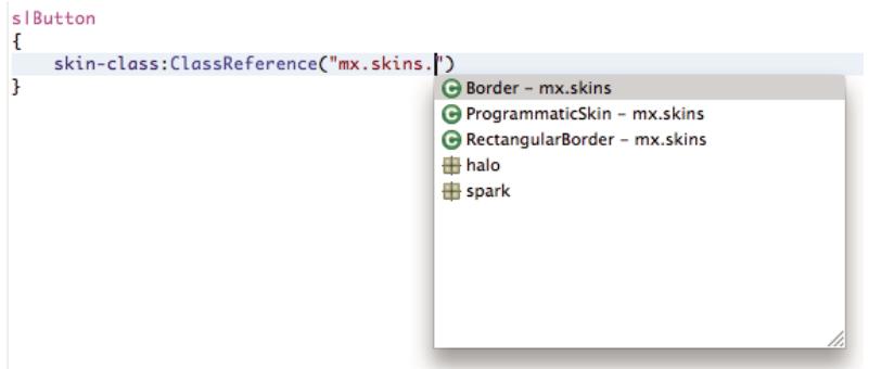 ADOBE FLASH BUILDER 4.7 - Assistant de contenu dans l'éditeur CSS - 2