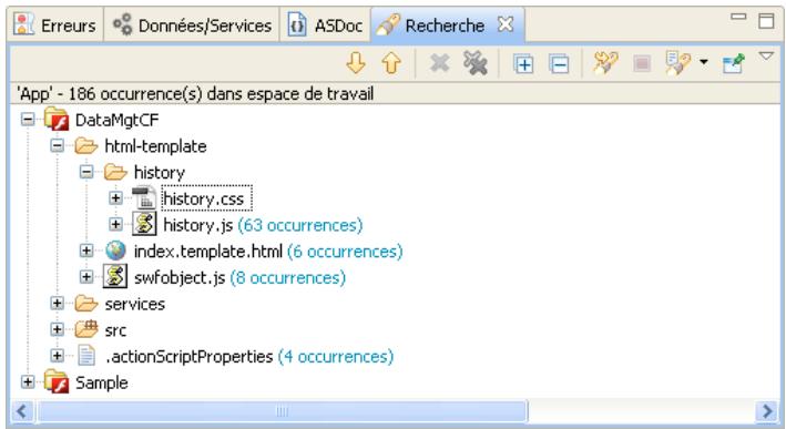 ADOBE FLASH BUILDER 4.7 - Vue Recherche - 1