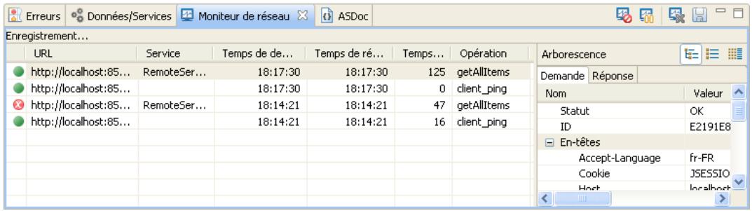 ADOBE FLASH BUILDER 4.7 - Vue Moniteur de réseau - 1