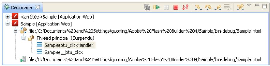 ADOBE FLASH BUILDER 4.7 - Vue Débogage - 1