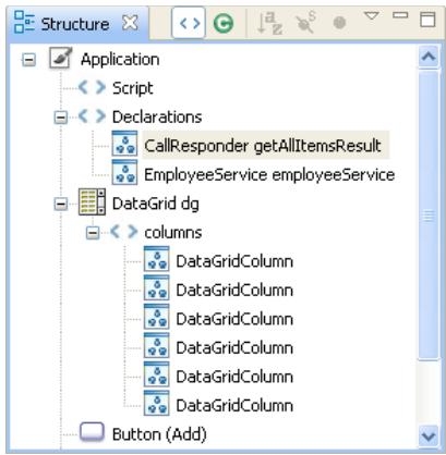 ADOBE FLASH BUILDER 4.7 - Vue Structure en mode MXML - 1