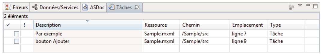 ADOBE FLASH BUILDER 4.7 - Ajout de tâches - 1