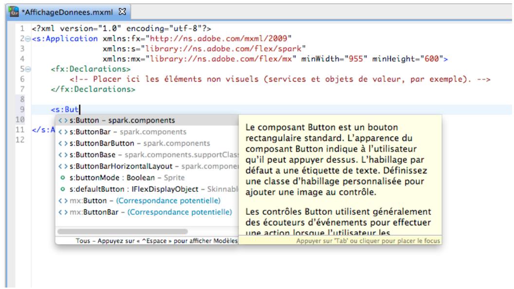 ADOBE FLASH BUILDER 4.7 - Assistant de contenu, Assistant rapide et Correctif rapide - 1