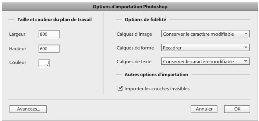 ADOBE FLASH CATALYST CS5 - Importation de fichiers Adobe Photoshop - 2