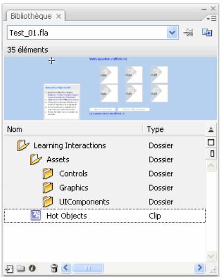 ADOBE FLASH CS3 - Gestion des actifs de bibliothèque des interactions de formation - 1