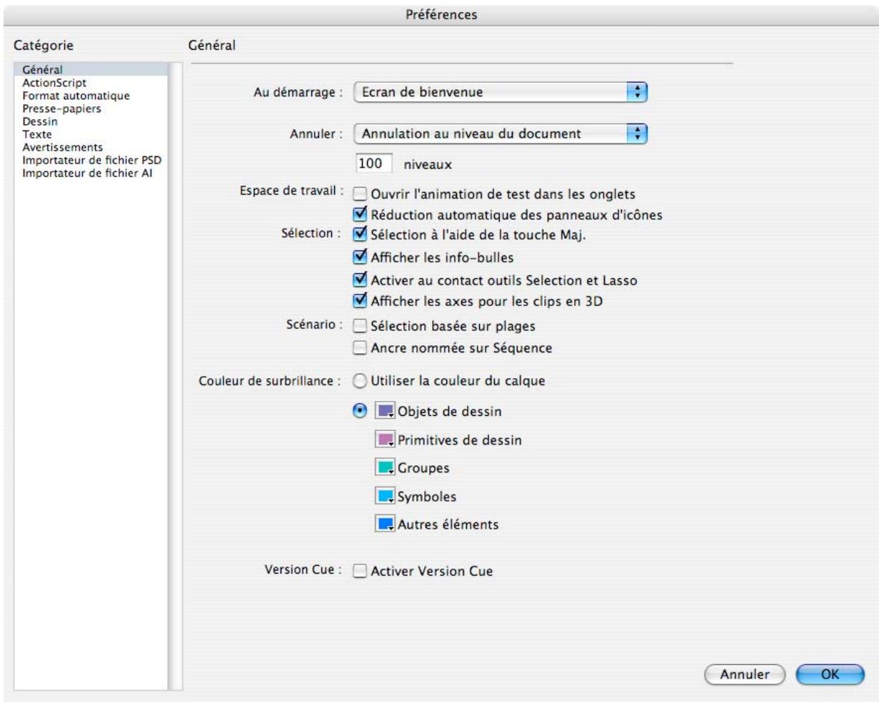 ADOBE FLASH CS4 - Définition des préférences de Flash - 1