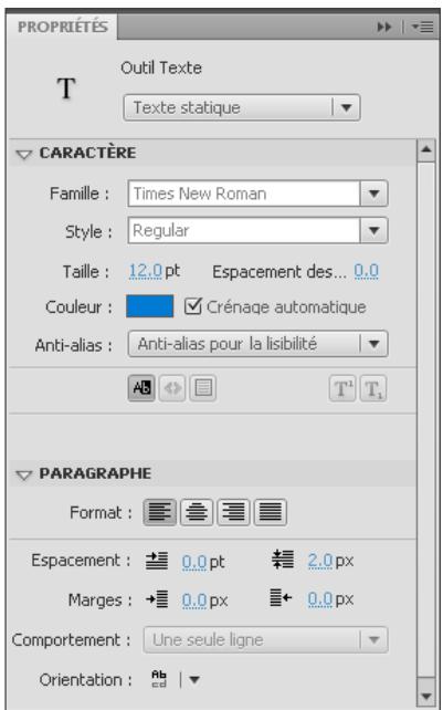 ADOBE FLASH CS4 - Présentation de l'inspecteur des propriétés - 1
