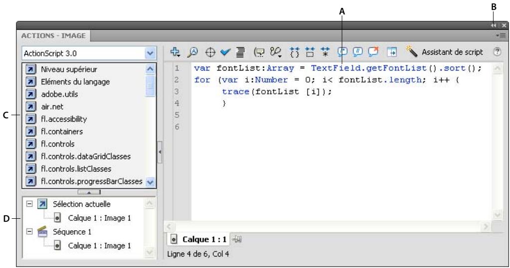 ADOBE FLASH CS4 - Présentation du panneau Actions - 1