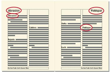 ADOBE FRAMEMAKER 10 - Création d'un en-tête ou d'un pied de page de style dictionnaire - 1