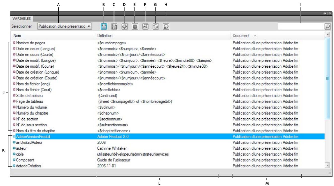 ADOBE FRAMEMAKER 10 - Conteneur de variables - 1
