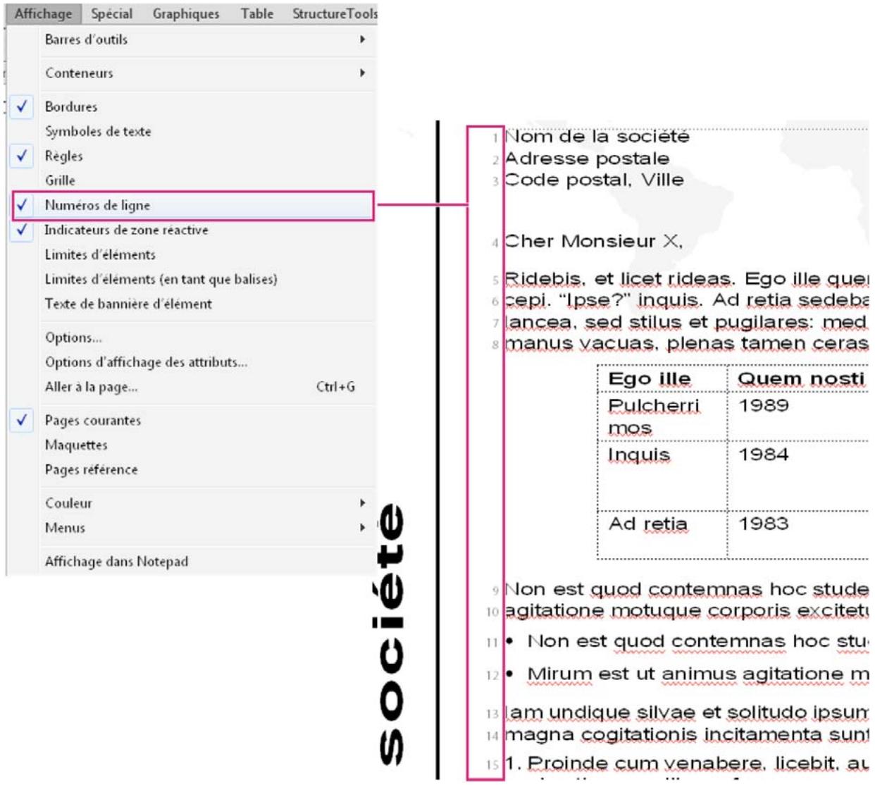 ADOBE FRAMEMAKER 11 - Identification et reférence au contenu en utilisant les numérios de ligne - 1