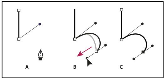 ADOBE ILLUSTRATOR CS4 - Dessen de droites suivies de courbes - 2