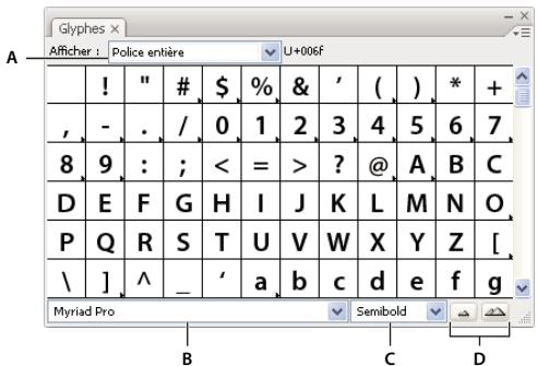 ADOBE ILLUSTRATOR CS4 - Présentation du panneau Glyphes - 1