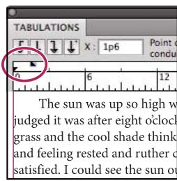 ADOBE ILLUSTRATOR CS4 - Définition d'un retrait à l'aide du panneau Tabulations - 1