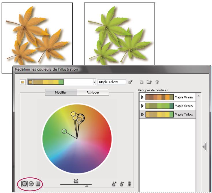 ADOBE ILLUSTRATOR CS4 - Modification des couleurs dans la boîte de dialogue Modifier les couleurs - 1