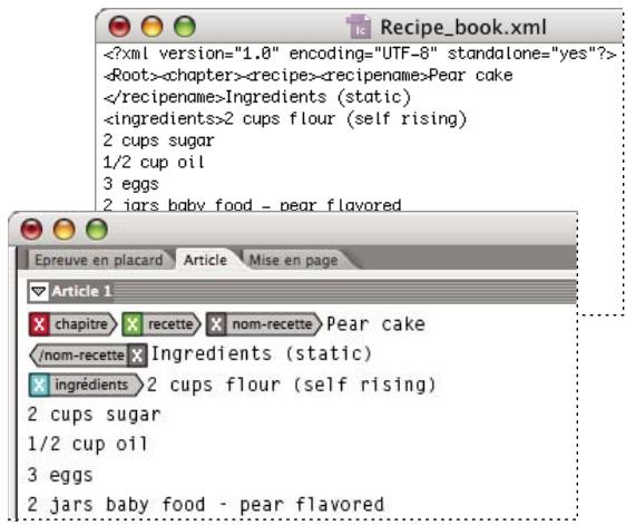 ADOBE INCOPY CS3 - Structure de données XML - 1