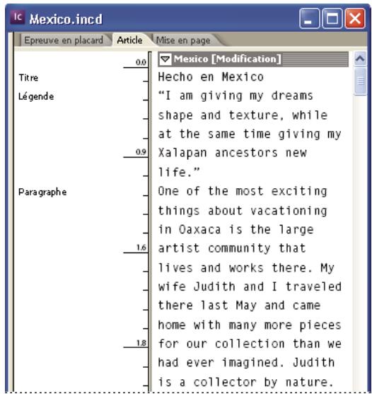 ADOBE INCOPY CS3 - Présentation des modes Epreuve en placard, Article et Mise en page - 2