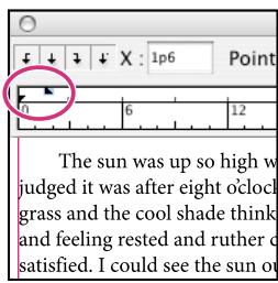 ADOBE INCOPY CS3 - Pour définir un retrait au moyen de la boîte de dialogue Tabulations - 1