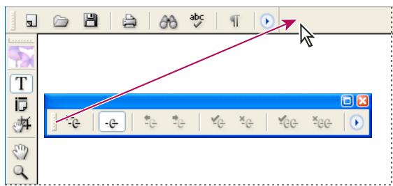 ADOBE INCOPY CS3 - Pour personnaliser une barre d'outils - 2