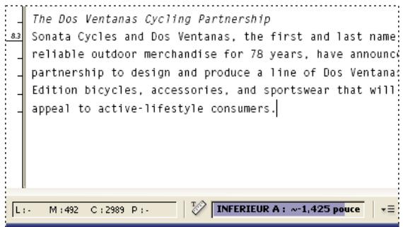 ADOBE INCOPY CS3 - Calibrage de texte - 1
