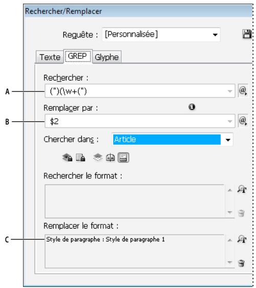 ADOBE INCOPY CS5 - Exemple 1 : recherche de texte entre guillemets - 1