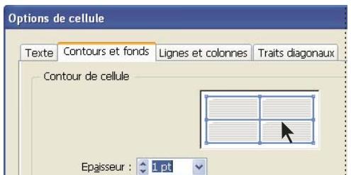 ADOBE INCOPY CS5 - Pour appliquer un contour et un fond à l'aide de la boîte de dialogue Options de cellules - 1