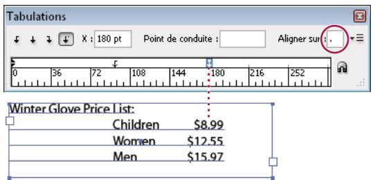 ADOBE INCOPY CS5 - Spécification des caractères pour les tabulations décimales - 1