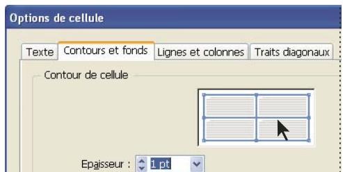ADOBE INDESIGN CS3 - Pour appliquer un contour et un fond à l'aide de la boîte de dialogue Options de cellules - 1