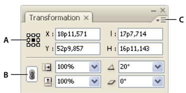 ADOBE INDESIGN CS3 - Présentation du panneau Transformation - 1