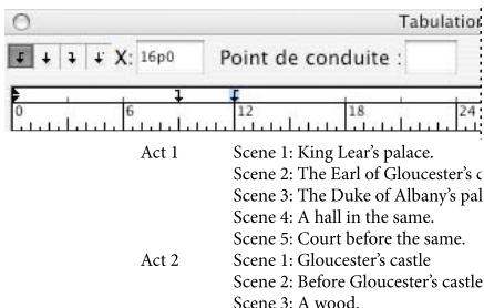 ADOBE INDESIGN CS3 - Définition de tabulations - 3