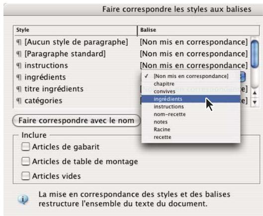 ADOBE INDESIGN CS3 - Pour baliser du contenu en fonction du style de paragraphe ou de caractère - 1