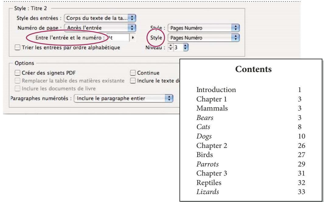 ADOBE INDESIGN CS3 - Conseils pour la mise en forme d'une table des matières - 2