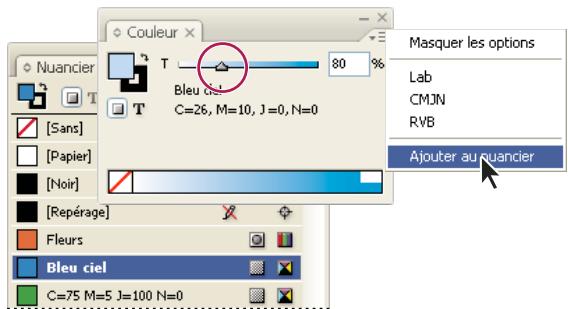 ADOBE INDESIGN CS3 - Pour creer une nuance de teinte à l'aide du panneau Couleur - 1