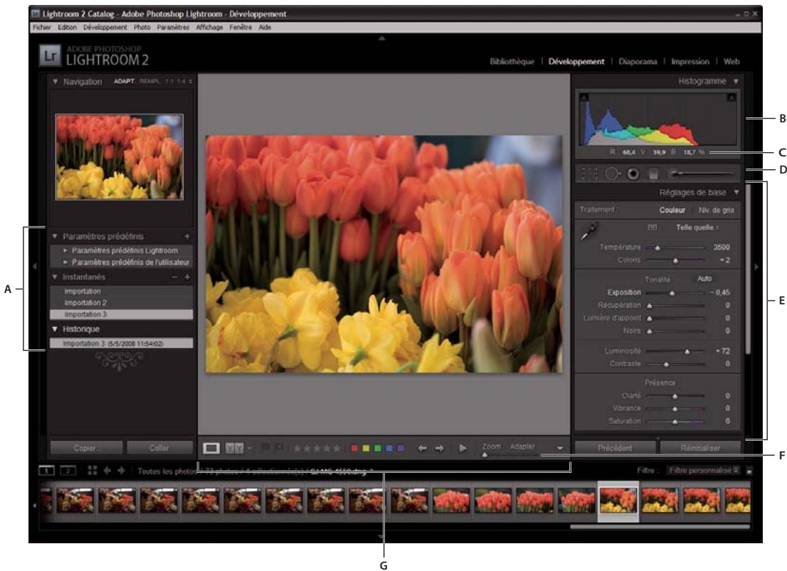 ADOBE LIGHTROOM 2 - Utilisation des fonctions de réglage du module Développement : flux de production de base - 1