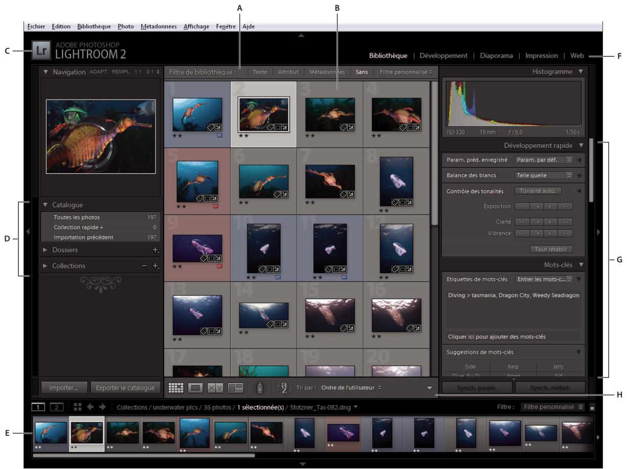ADOBE LIGHTROOM 2 - Présentation de l'espace de travail - 1