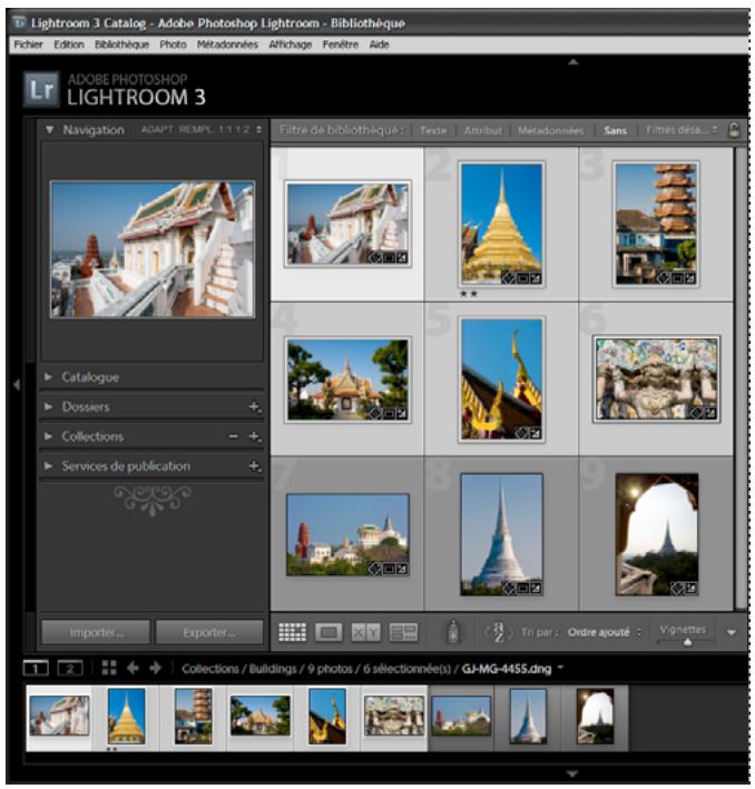ADOBE LIGHTROOM 3 - Sélection des photos en mode Grille et dans le film fixe - 1